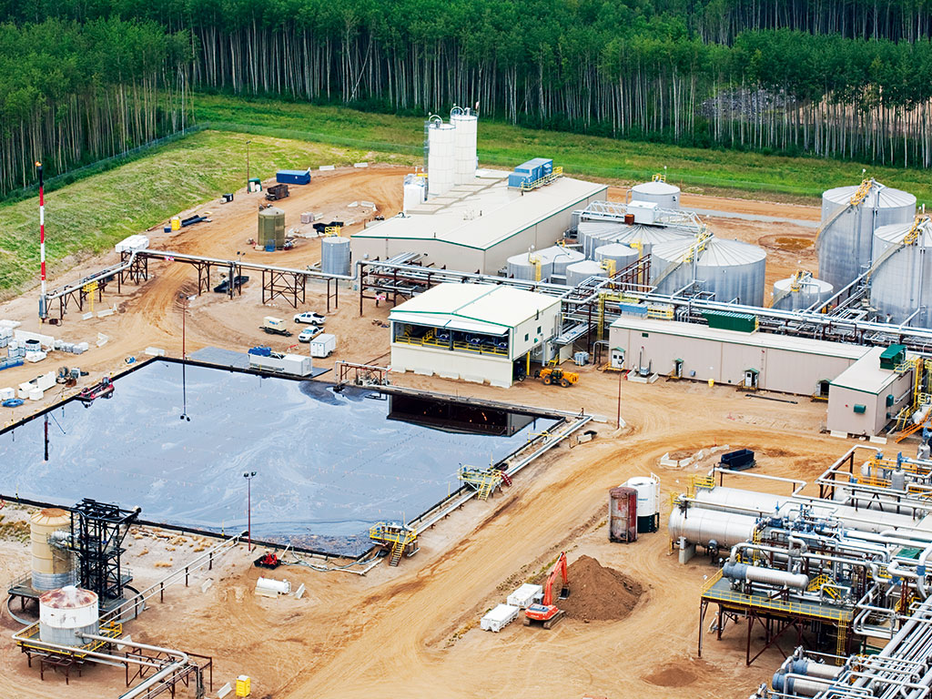 An oil sands producer's plant site in Alberta, Canada, where Newalta operates multiple centrifuges