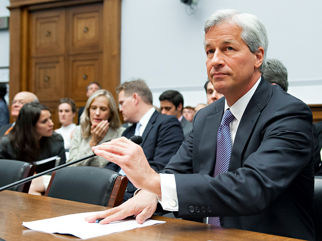 JPMorgan Chase Chairman and CEO Jamie Dimon testifies during a US House Financial Services Committee hearing about the bank’s trading loss