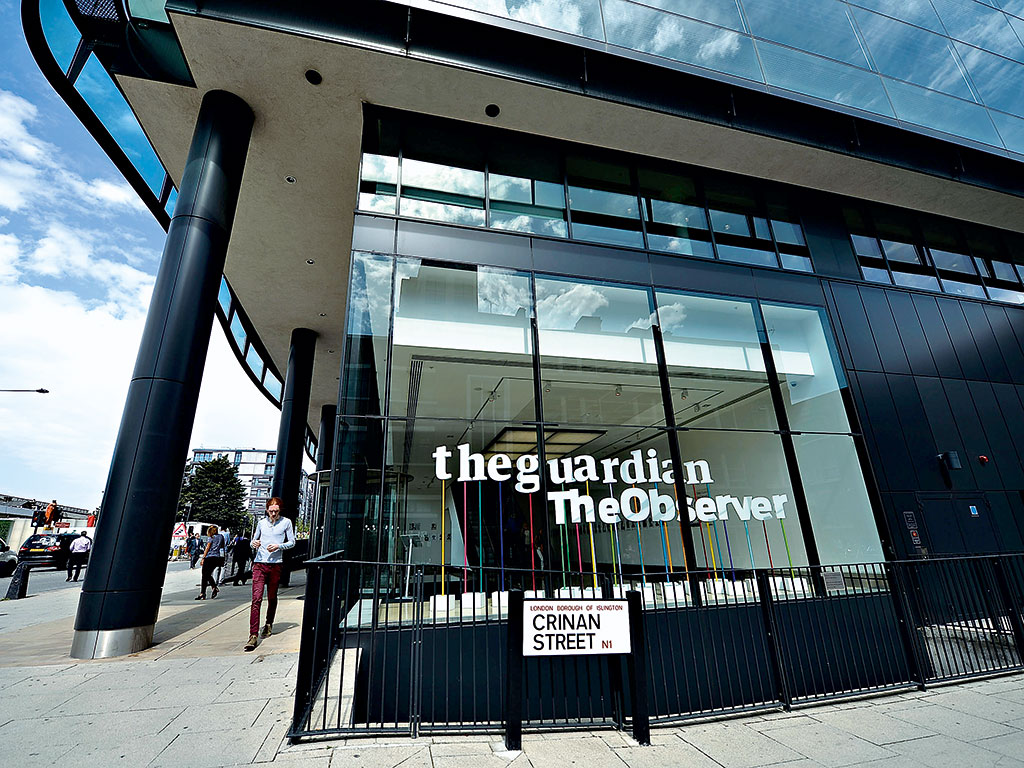 The offices of The Guardian, which published the information leaked by Edward Snowden