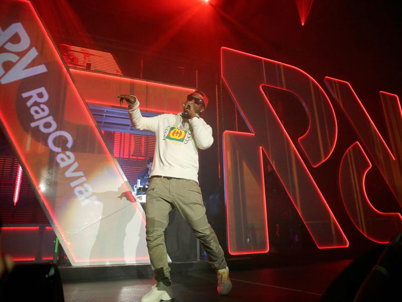 Rapper Gucci Mane performs onstage during Spotify's RapCaviar Live event in Houston