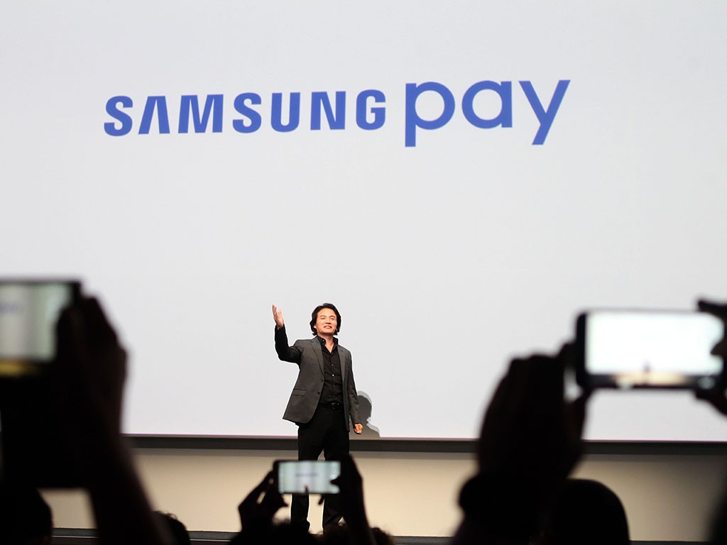 Injong Rhee, Executive Vice President and Head of Samsung Pay, speaks passionately about the product at an event