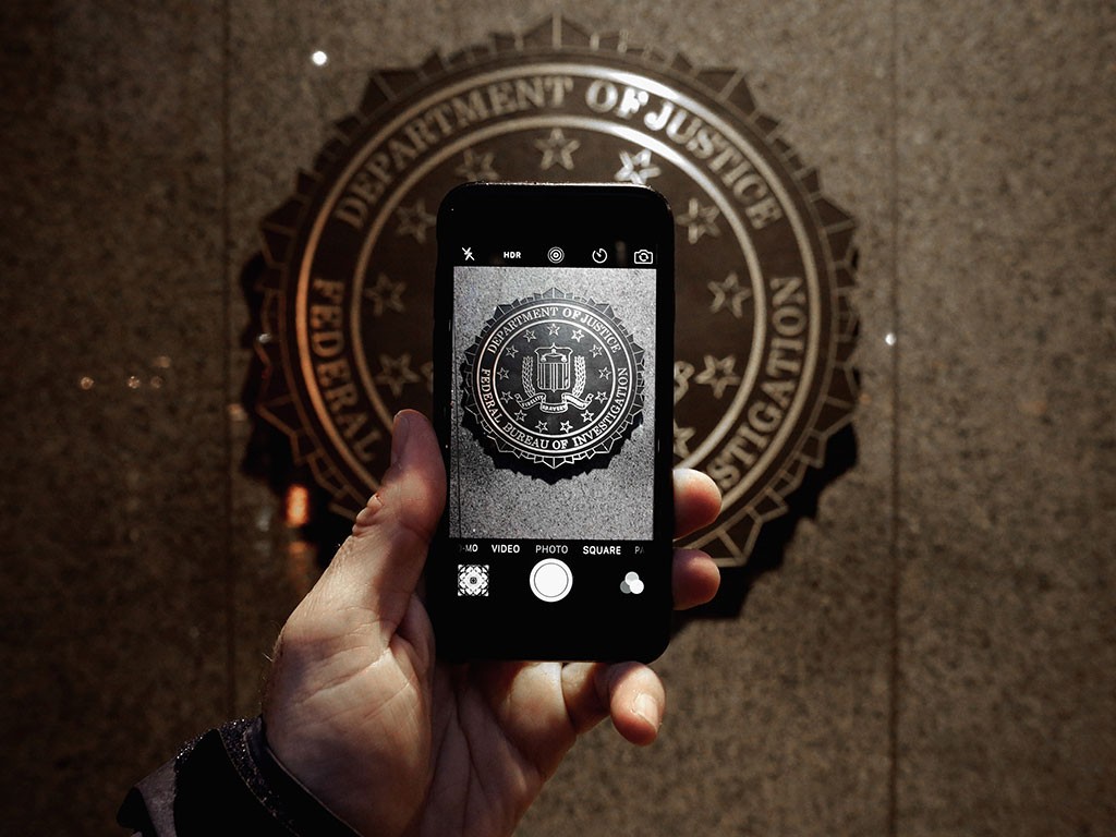 FBI seal seen on an iPhone